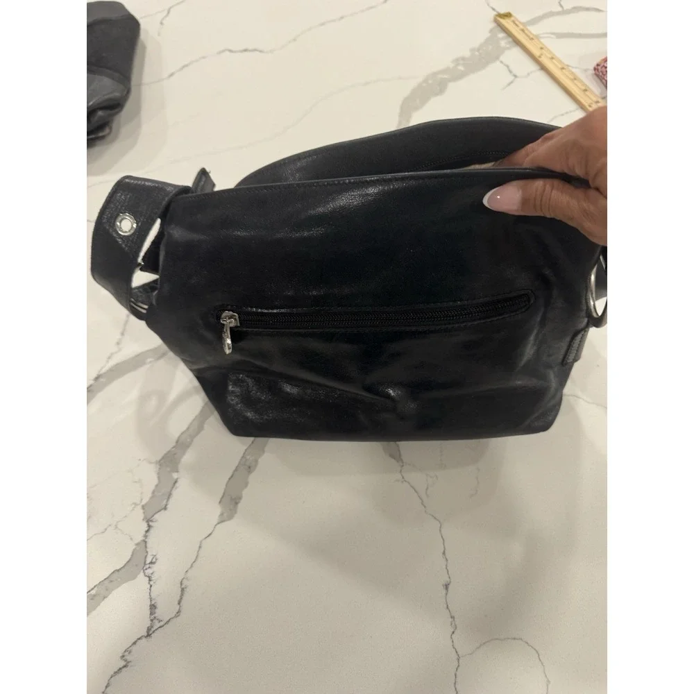 Rock/Boho/CD Firenze /Made In Italy genuine Leather silver grommets Handbag